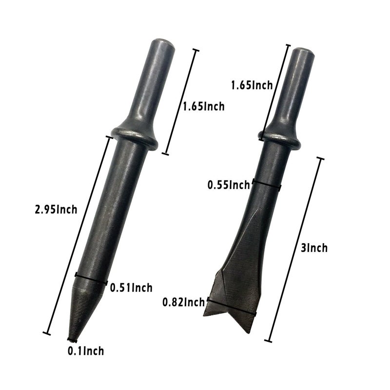 GreatBba 9 Piece Pneumatic Chisel Air Hammer Punch Chipping Bits Set - Image 2